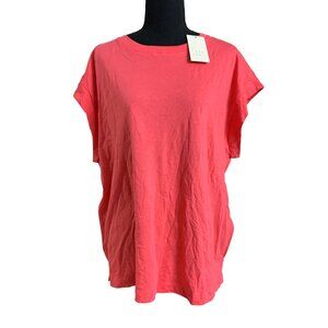 A New Day Womens Plus Size Casual Summer Coral Relaxed Fit T-Shirt Size XXL